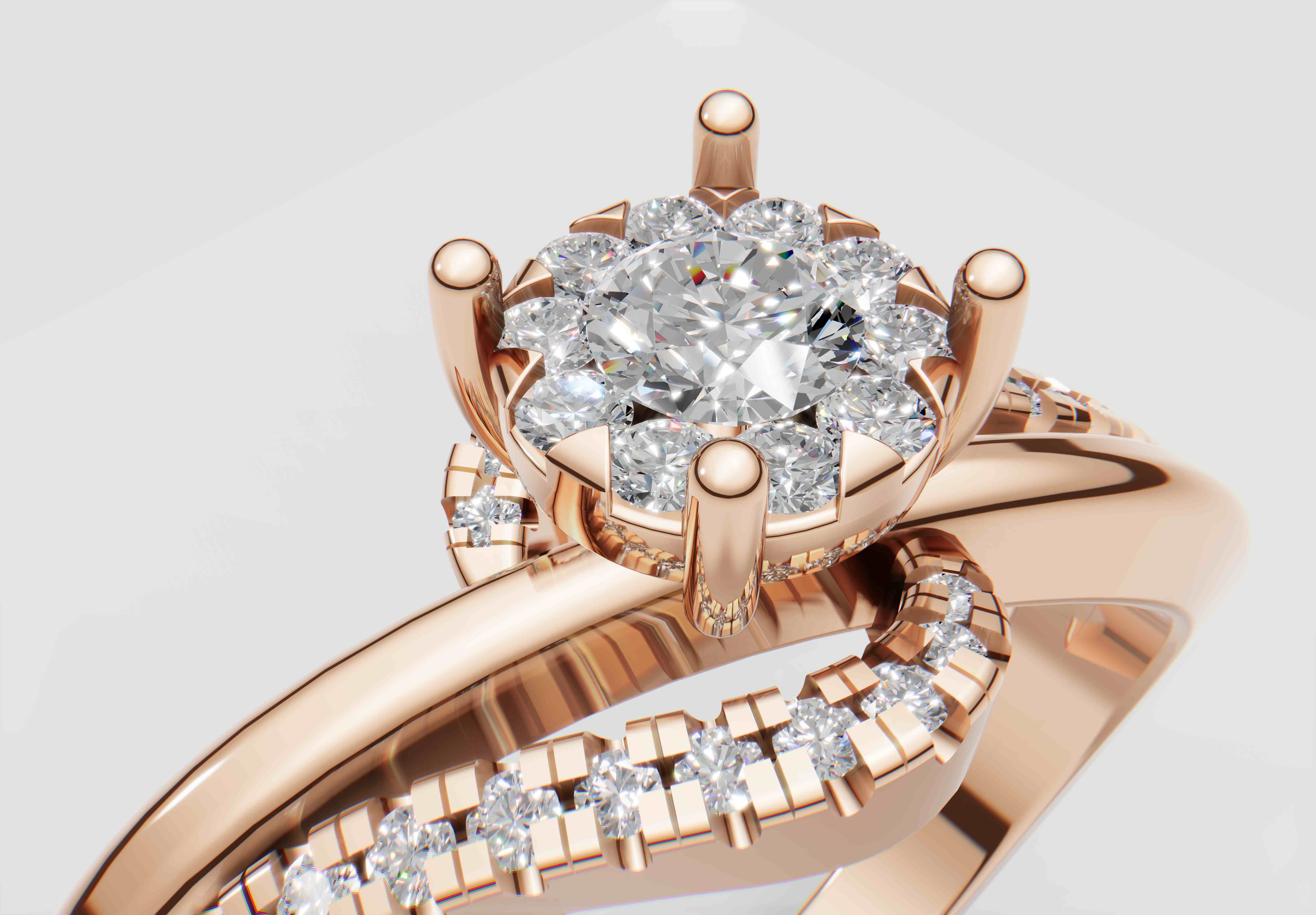 Rose Gold Oval Diamond Ring
